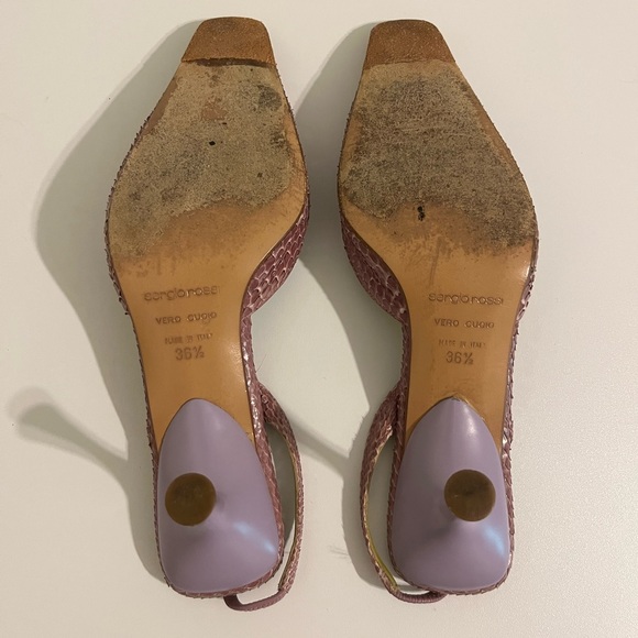 Vintage Sergio Rossi Python Slingback Heels - Picture 7 of 8